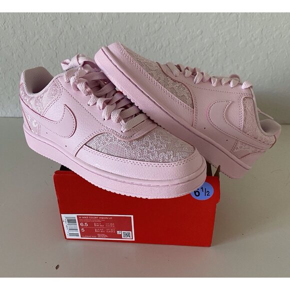 Nike Court Vision Low Pink Lace Foam HJ5846-600 Viral Women’s Sz 6.5 - Picture 1 of 15